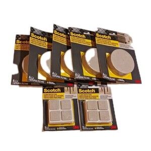 Bundle Of 52 - 20 Lg Scotch Floor Protectors + 32 Sm Protectors For Chair Legs.